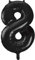 Black Number 8 Shaped Large Foil Balloon (86cm) 1 Piece - Perfect for Birthday Parties and Special Events