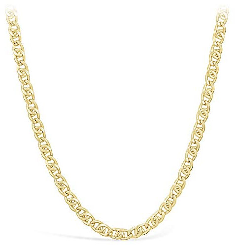PRINS JEWELS 14 Karat / 585 Gold 8er Panzerkette Gelbgold Kette Unisex - Breite 4 mm - Länge wählbar (55)