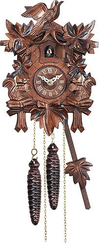 Kuckucksuhr Quarz-Uhrwerk geschnitzt 23cm von Engstler