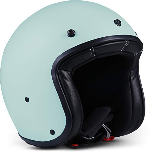 Rebel R9 Motorrad-Helm Roller-Helm, ECE Fiberglas SlimShell Tasche, M (57-58cm), Basil