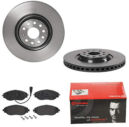 BREMBO BREMSSCHEIBEN Ø340MM + BREMSBELÄGE VORNE FÜR AUDI A3 VW GOLF VII SKODA
