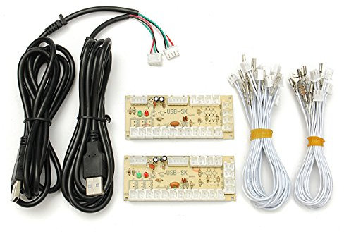 C-FUNN Arcade-Encoder Pc Zu 2Pin Joystick + Happ-Taste 4.8 Mm Drähte Null Verzögerung USB