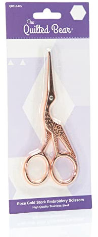 The Quilted Bear Ciseaux à broder en or rose – Ciseaux à broder/ongles de précision en or rose avec lames tranchantes pour la couture et la broderie (8,9 cm)