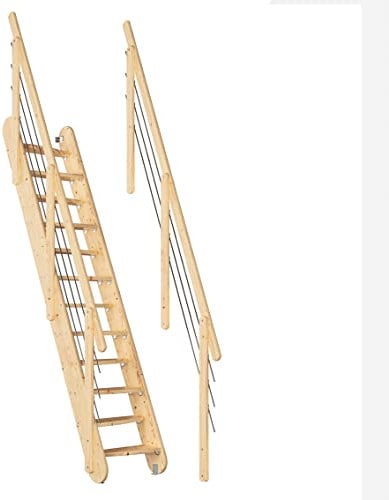 DOLLE Raumspartreppe Bern Höhe bis 285 cm Fichte (unbehandelt) inkl. zweiseitigem Geländer