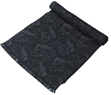 PB Pietro Baldini Winterschals für Damen und Herren - Bicolor Wendeschal für Herbst und Winter - Schal aus 100% Seide - 30 x 180 cm - Schwarz Grau Paisley