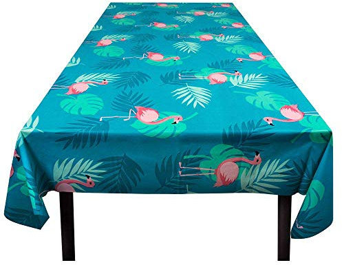 Boland 52558 - Tischdecke Flamingo, Größe 130 x 180 cm, Tischtuch für Geburtstag, Party oder Karneval, Party Dekoration, Tischdeko