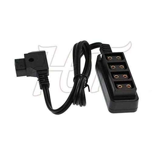 HT D-tap Power Splitter Box 4 Port 1x Male to 4x Female P-tap Adapter Cable 24in for V-Lock Gold Mount Battery