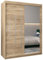 MEBLE KRYSPOL York 2 150 Schlafzimmerschrank mit Zwei Schiebetüren, Spiegel, Kleiderstange und Regalen – 150x200x62cm - Sonoma