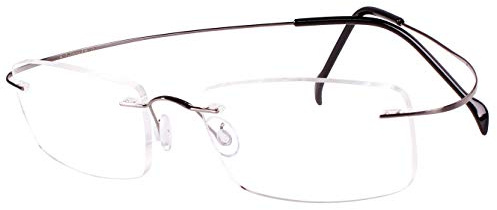 Agstum Reines Titan randloser Rahmen optische Scharnierbrille für Damen und Herren, grau, M