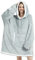 softan Hoodie Sweatshirt Decke Robe, Großer Sherpa Plüschpullover mit übergroßen Taschen,Super Weiche und Bequem Flanell Decken Pullover Hoodie für Erwachsene Männer & Frauen & Jugendliche