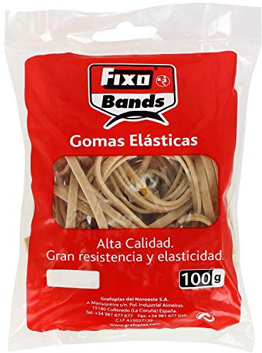 FIXO 56240 Bag of Elastic Rubber Bands, 100 g, 4 mm x 8 cm