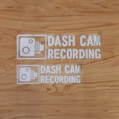 Dashcam zeichnet auf – Auto Kamera Vinyl Aufkleber – 2er-Pack, Weiß, 15,2 cm, 20,3 cm – ohne Hintergrund