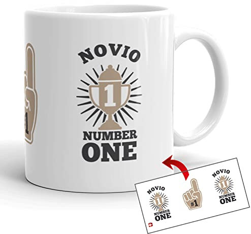 Kembilove Taza el Mejor Novio del Mundo – Taza con Mensaje Novio Number One – Regalo Hermana Original – Regalos Originales para cuñados – Tazas Originales Familiares