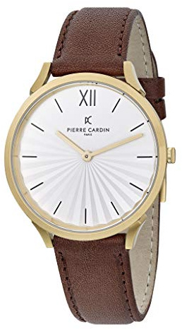 Pierre Cardin Unisex Analog Uhr Pigalle plissée mit Leder Armband
