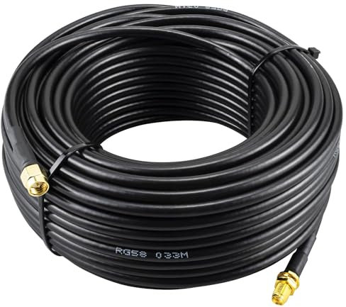 Boobrie Cavo Antenna WiFi RG58 25M SMA Maschio a SMA Femmina Cavo Jumper Coassiale 50 Ohm per 2G 3G 4G LTE Antenna WiFi a bassa perdita Router LAN wireless Uso della radio RF GPS