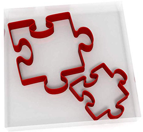 Lot de 2 emporte-pièces en forme de puzzle 5 cm + 8 cm