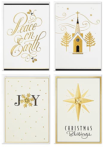 Hallmark Image Arts Religiöse Weihnachtskarten Sortiment Frieden auf Erde (4 Motive, 24 Karten mit Umschlägen)