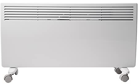 Devola DVNDM20 2000W Eco Electric Panel Heater with Adjustable Thermostat | Energy Efficient Technology, Lot 20 | Slimline Wall Mounted & Free Standing Plug in Low Energy Heaters with Timer | White