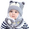 NLAND Chapeau Echarpe Enfant Hiver Bébé Bonnet Tricoté Chaud Chapeaux pour Filles Garçons 6-24 Mois(Gris,Taille Unique)