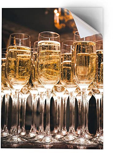DV DESIGN 1 x Vinyl Sticker A3 - Rectangle Shape 29,7x42cm - Champagne Glass Celebration Art Print Decal Laptop Tablet Luggage Car Bike Wall Fridge Door Sticker #2520