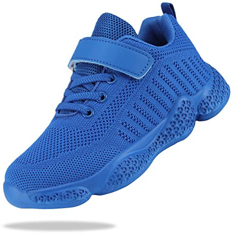 Shoful Jungen Sneakers Sportschuhe Mädchen Kinder Laufschuhe Freizeit Outdoor Leicht Atmungsaktiv Hallenturnschuhe Low-Top Turnschuhe für Kinder Blau 35 EU