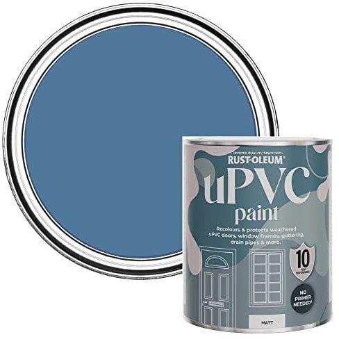 Rust-Oleum Blue uPVC Door and Window Paint in Matt Finish - Blue Silk 750ml