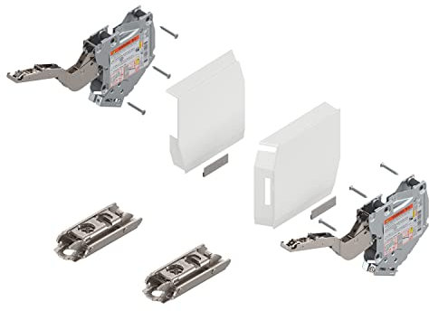 siwitec Blum AVENTOS Klappenbeschlag HK-S Komplett-Set mit BLUMOTION, Soft-Close, Leistungsfaktor 400-1000, Seidenweiß