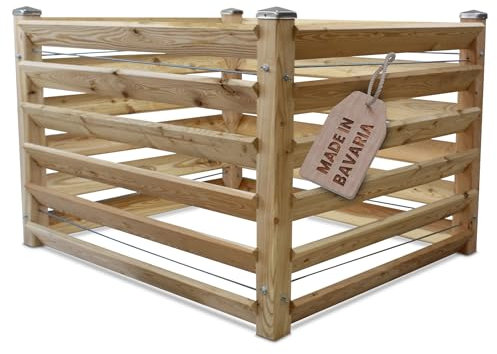 Moderner Komposter Single ca. 100x120 cm Höhe 80 cm aus Lärchenholz Massivholz Steckkomposter Kompostsilo Holzkomposter Stecksystem