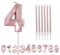 Number Candle Rose Gold 4 Candle 4th Birthday Candles for Cake, Pink Gold Happy Birthday Candles 4th Birthday Cake Candles Cake Topper for Girls Birthday Wedding Anniversary Cake Decorations