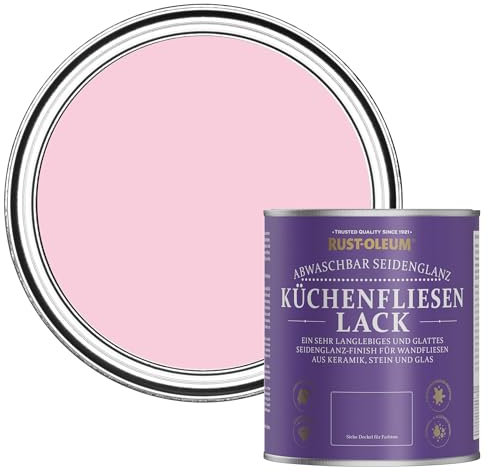 Rust-Oleum Peinture Rose Résistante à l'eau pour Faïence de Cuisine, Finition Satinée - Bonbon 750ml