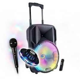 Party Sound & Light Enceinte Sono DJ PARTY10-RGB 10'' 400W avec USB, Micro SD, Bluetooth, Radio FM, Micro & TELECOMMANDE, OVNI, Karaokés, Fêtes