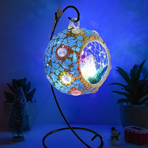 Herenear Mosaik Bastelset Lampe, Kreatives Mosaiksets Bastelset für Kinder, DIY-Mosaik-Lampe, Glasmosaik-Kerzenhalter-Kit für Heim Zimmer Deko, Mädchen Geburtstagsgeschenk, Handgefertigte Kunstwerke