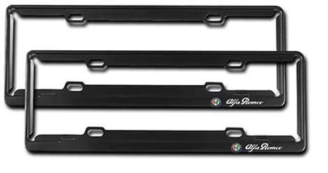 DabbOo FüR Alfa Romeo Stelvio Giulia 155 145 156 166 147 159 Brera Spider Matta Mito Kennzeichenhalter 2er Set Mit Schrauben Und Lackschutz-Gummis,Schwarz