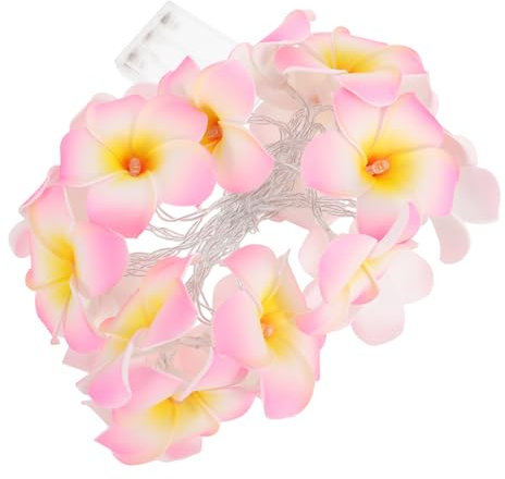 Garneck Led Lichterkette Mit Künstlichen Plumeria Blumen Batteriebetrieben Warmweißes Licht Dekorative Innenbeleuchtung Für Hochzeit Party Valentinstag Und Wohnraumgestaltung