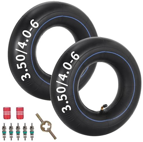 3.50/4.00-6 Inner Tube,Butyl Rubber Tube For Lawn Garden Wheelbarrows,Go Kart,Mini Bike,Hand Trucks,Snowblowers,Garden Cart,Heavy Duty 13x4.00-6 4.10-6 3.50-6 Tube With TR87 Bent Valve (2 Packs)