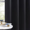 Bujasso Black Full Blackout Curtains Triple Layer Thermal Insulated Window Panels 54 inches Long for Living Room Bedroom Understated luxury Black Draps Grommet Top 2 Panels 90 Wx54 L