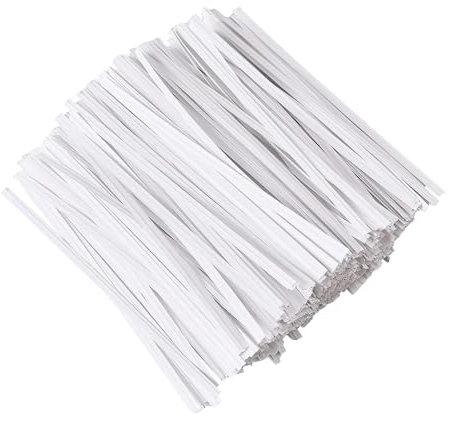 200 Pieces of White Kraft Paper Ties, Solid Color Ties, Bread Ties, Candy Ties, Cake Ties, Bag Ties, Sandwich Bag Ties, Freezer Bag Ties, Food Bag Ties (0.4 * 12cm)