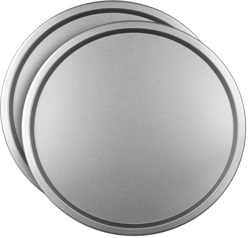 U HOME - Double The Delight: 2-Pack Premium Round Pizza Trays for Perfect Crusts Pan Pizzas Every Time 13 Inch - 33cm