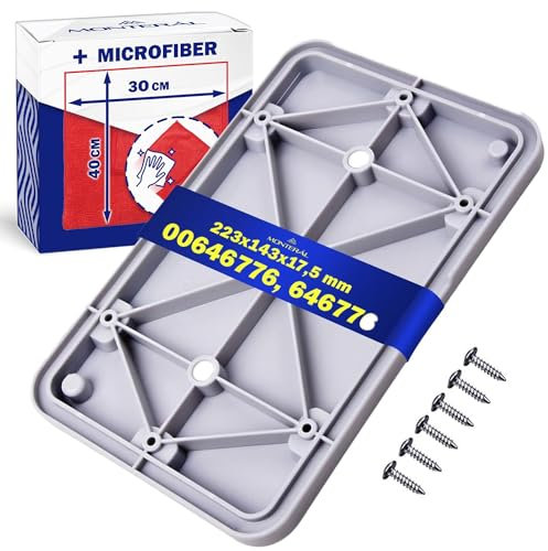 Kit di Riparazione per Asciugatrice Pompa di Calore Coperchio con Guarnizione e 6 Viti – 223x143x17,5 mm 00646776 646776 per Bosch - Kit Comprende un Panno Microfibra - Garanzia di 10 Anni - MONTERAL