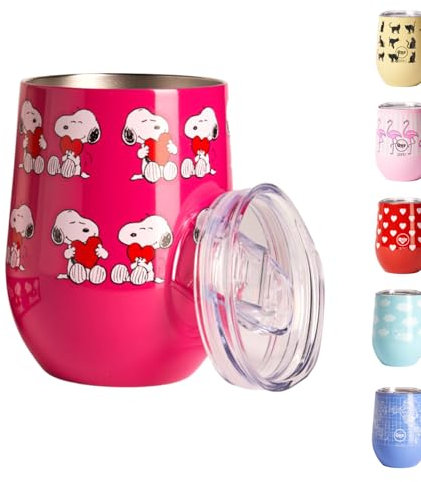 Tazza Termica in Acciaio Inossidabile con Tappo Termico - 300ml - Design Italiano Cup Thermo Snoopy (Doppia Parete) Mantiene: 6 ore caldo e 12 ore freddo | Ideale per Tisane, Thè, Latte