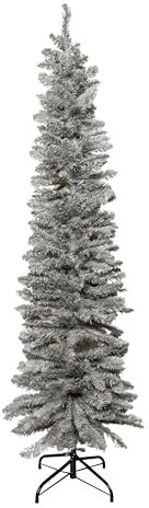 Samuel ALEXANDER 6ft (1.8m) Grey Artificial Pencil Christmas Tree With Green Metal Stand and 321 Tips