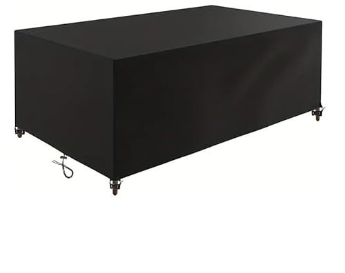 Wasserdichte Gartenmöbelabdeckung für quadratischen Gartentisch, 200 x 125 x 45 cm (L x B x H), Kälteschutz, winddicht, Anti-UV-420D-Oxford-Gewebe