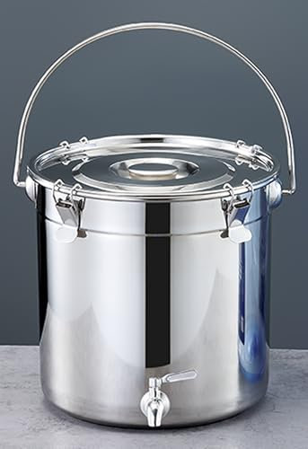 Vinbcorw Soup Pot With Lid With Tap Stock Pot, Stockpot With Lid Stainless Steel Soup Stockpot Composite Bottom Wine Bucket, Thicken Milk Can,20L
