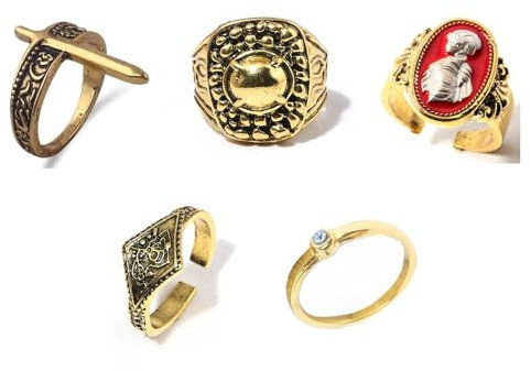 JUSONGKWCP 5 Pcs Darksoul Ringe Darksoul Figur Ring Cosplay Accessories Vintage Punk Schmuck Rings Jewelry (Mehrfarbig-3)