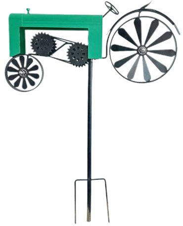 Traktor Windrad | 26.77 Zoll Gartenstecker | Antik Effekt Windräder | Wetterfestem Metall Mit Rotierendem Design Für Dekorative Gartengestaltung | Ideal Für Terrasse Hinterhof Stilvolle Außenb