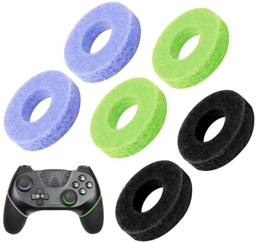 6 anelli di precisione accessori di controllo per Kontrol Freek Xbox Series X One Thumb Grips PlayStation PS4 PS5 Switch Pro Migliora gioco e sensibilità Precisione Controller Ring verde, blu e viola