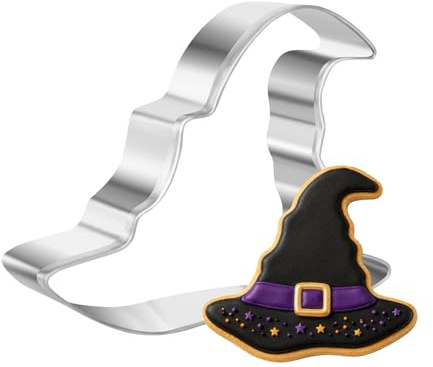 Großer Hexenhut-Ausstecher, Edelstahl-Ausstechform in Form eines Zauberhuts | Geeignet für Halloween-Gebäck, Desserts, Fondant-Dekorationen und die Herstellung von geformtem Gebäck