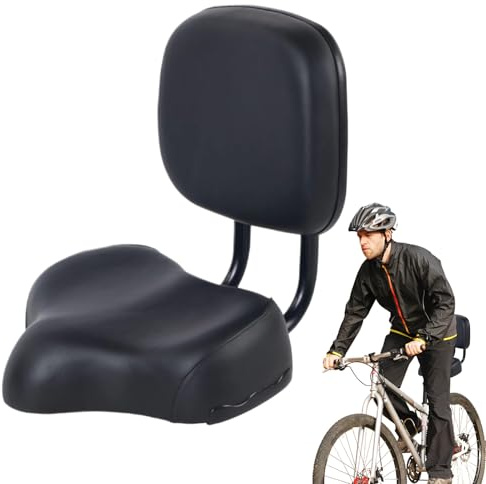 Fahrradsitz mit Rückenlehne - Breiter Komfort Fahrradsattel mit Rückenstütze, Gepolstertes Kissen | Ergonomischer Fahrrad mit Lordosenstütze, Verstellbarer Cruiser Fahrradstuhl für lange Fahrten