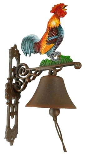 vianmo Wandglocke Türglocke Türklopfer Figürchen Gusseisen krähender Hahn