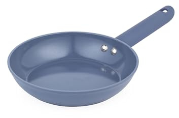 Progress Mellow Bratpfanne 20 cm, PFAS-freie Keramikbeschichtung, Blau | Korpus aus geschmiedetem Aluminium, für Induktion, Gas- und Elektroherde, korrosionsbeständige Außenseite, 1er-Pack
